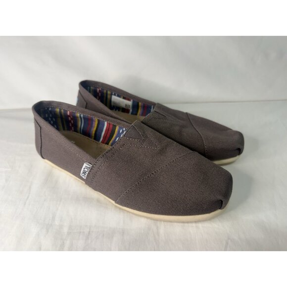 TOMS Grey Ash Women's Classic Canvas Flats Shoes W 8 - Picture 1 of 12